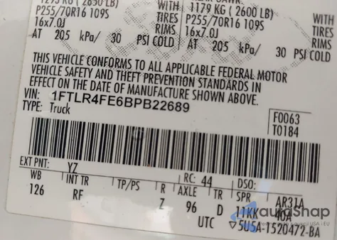 2011 Ford Ranger Sport/Xlt from USA, damaged, VIN 1FTLR4FE6BPB22689